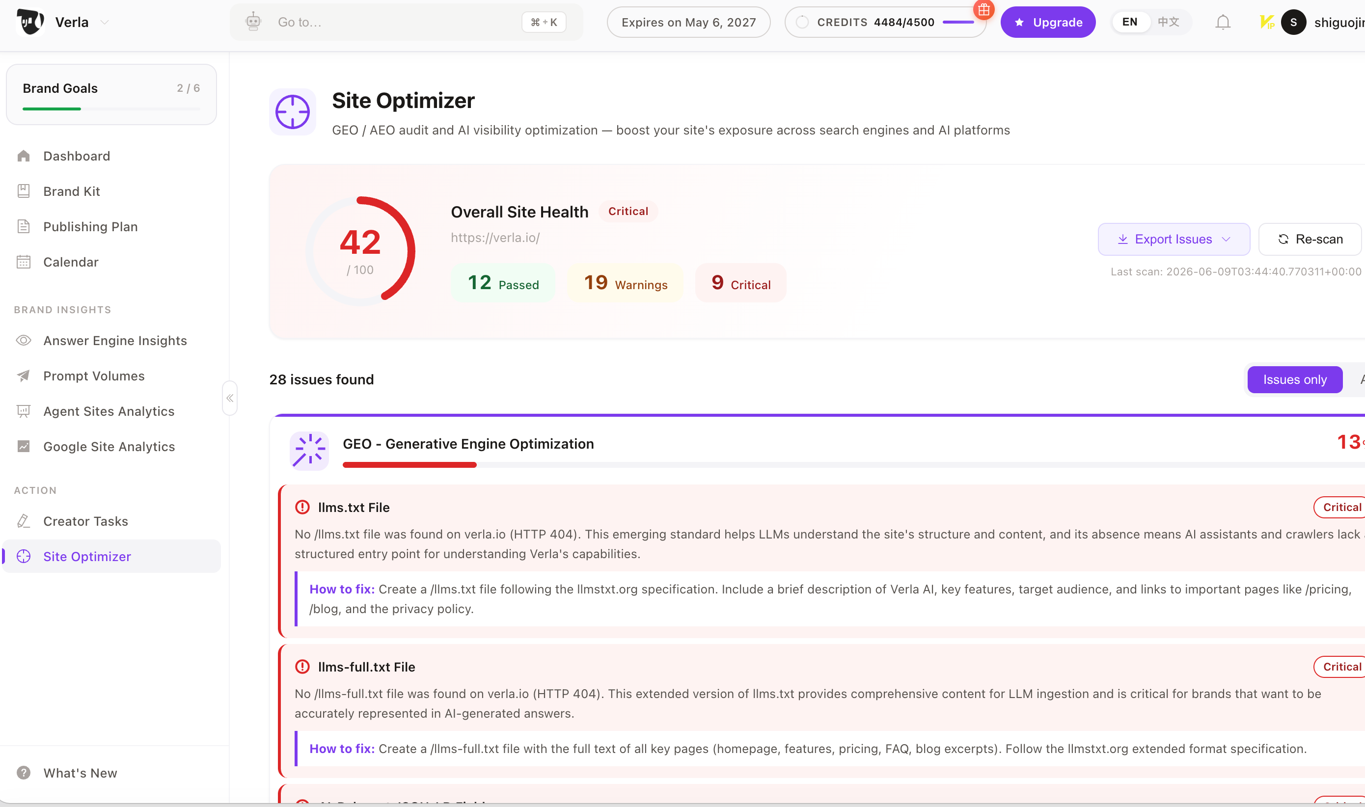 GEO/AEO site optimizer audit